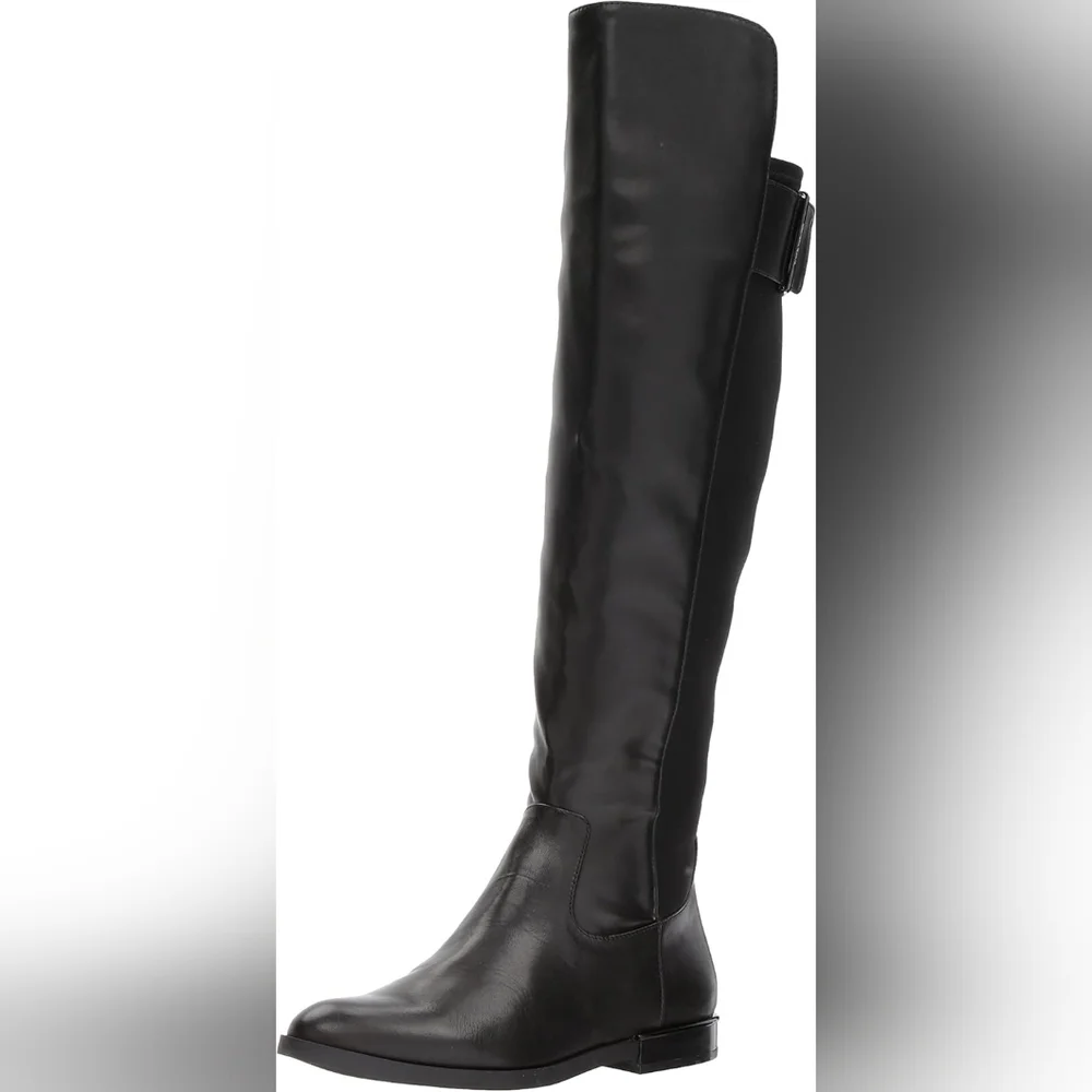 Calvin Klein PRIYA Black Cow Leather Boots 5.5 - Picture 7 of 10